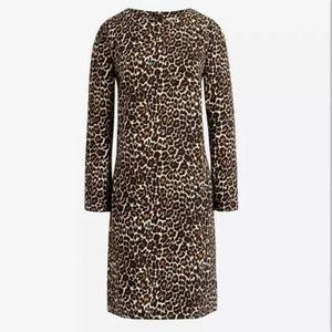 J Crew Factory Crepe shift leopard print dress size 4